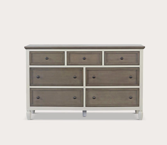 Delnoir Driftwood 7-Drawer Wide Dresser