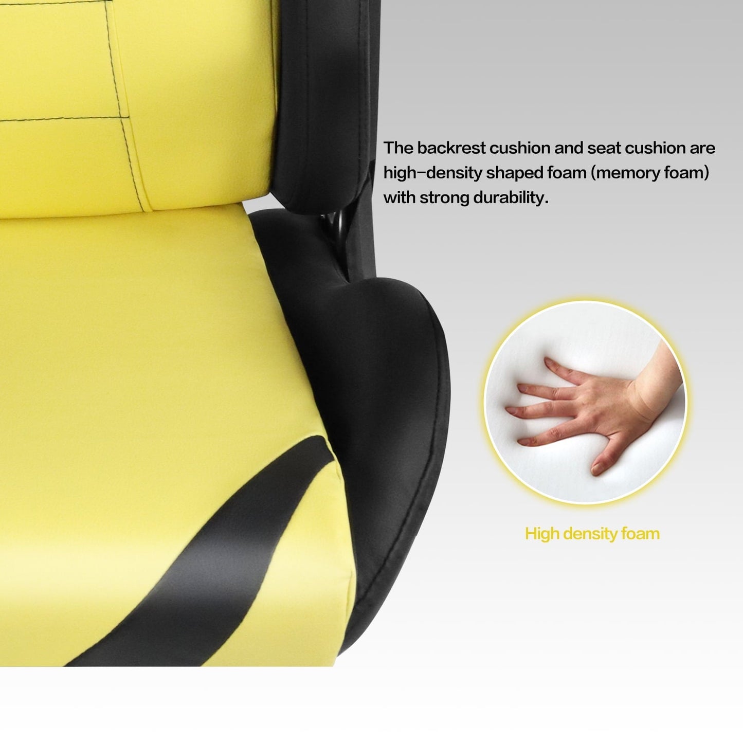 Ergonomic Gaming Chairs for Adults with High-Density Memory Foam | Swivel?Comfortable Office Chair, Big and Tall Video Game Chair, High Back Computer Chair for Home, Office, Yellow Black