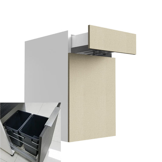 RTA - Fabric Grey - Single Door Waste Basket Cabinets | 18"W x 30"H x 23.8"D