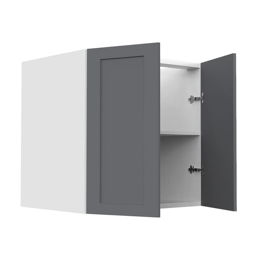 RTA - Grey Shaker - Vanity Base Full Double Door Cabinet | 36"W x 30"H x 21"D