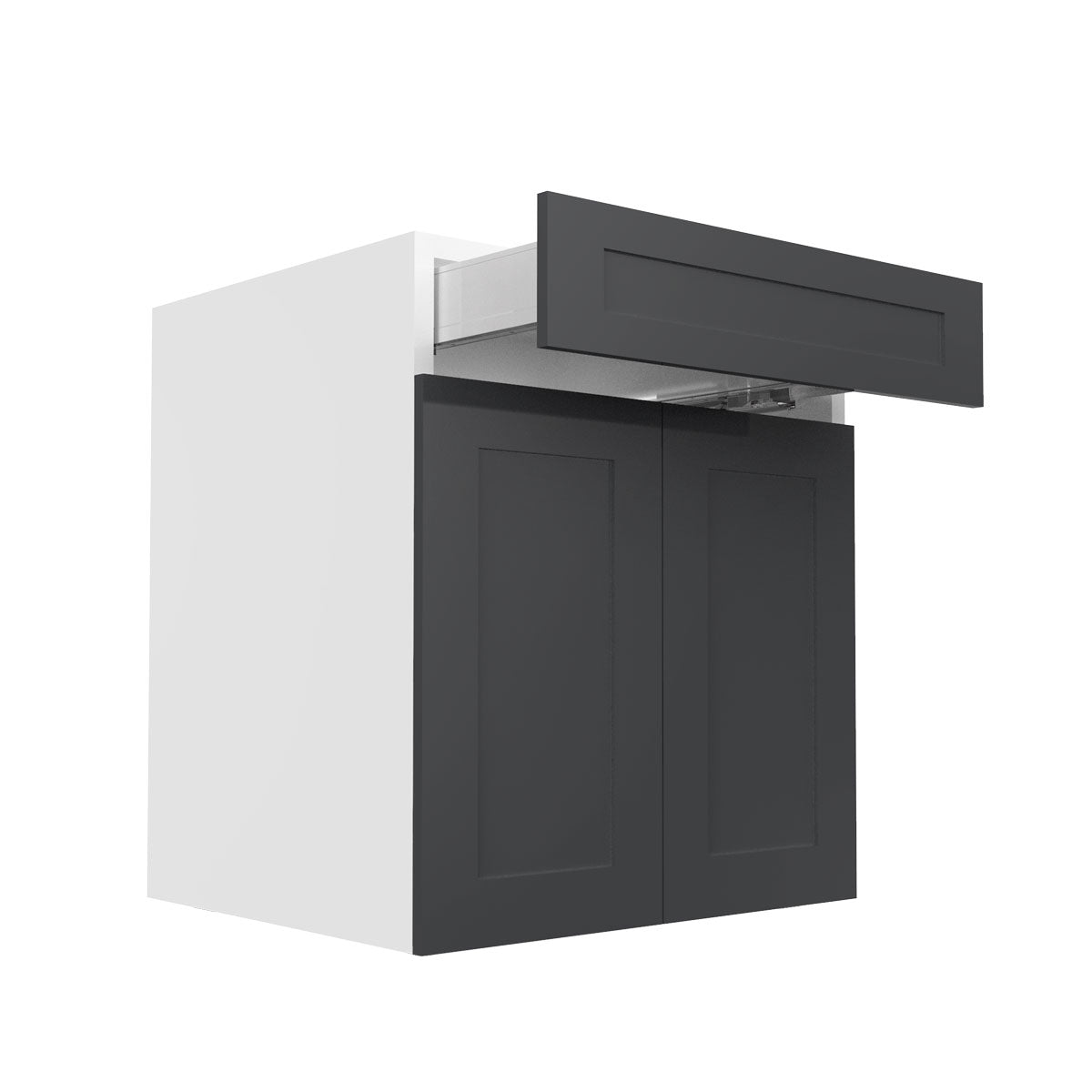 RTA - Grey Shaker - Double Door Base Cabinets | 27"W x 30"H x 23.8"D