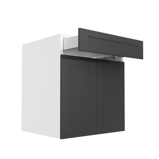 RTA - Grey Shaker - Double Door Base Cabinets | 27"W x 30"H x 23.8"D