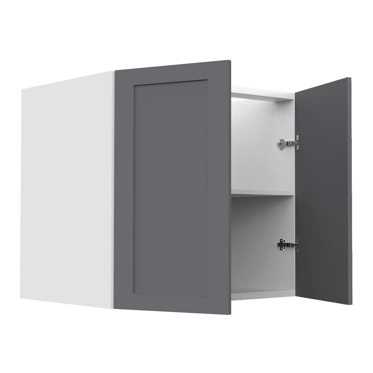 RTA - Grey Shaker - Full Height Double Door Base Cabinets | 33"W x 30"H x 23.8"D