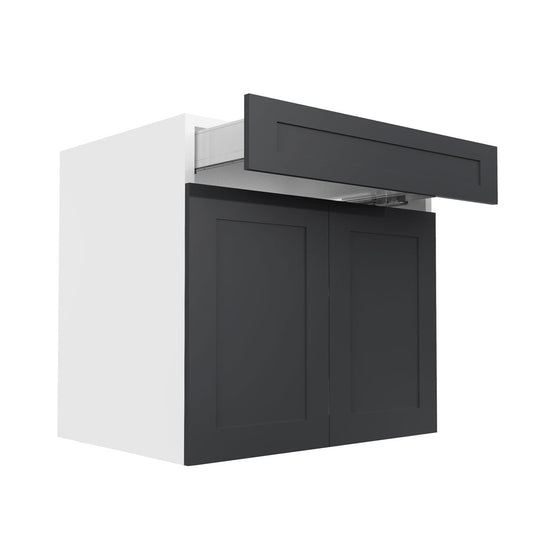 RTA - Grey Shaker - Double Door Base Cabinets | 33"W x 30"H x 23.8"D