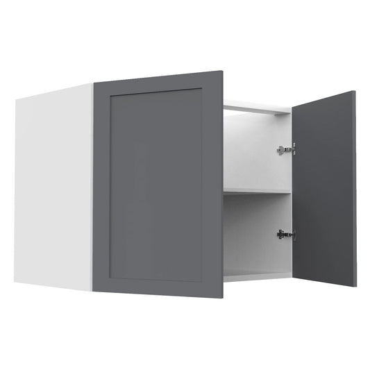RTA - Grey Shaker - Full Height Double Door Base Cabinets | 42"W x 30"H x 23.8"D
