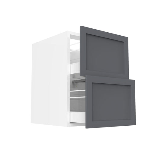 RTA - Grey Shaker - Two Drawer Base Cabinets | 21"W x 30"H x 23.8"D