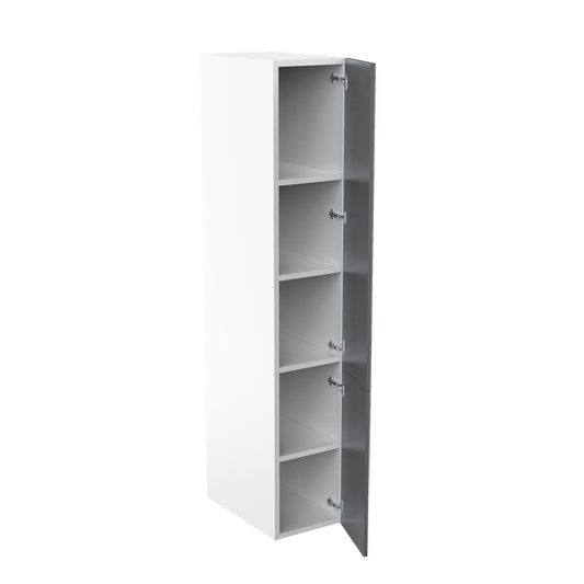 RTA - Grey Shaker - Single Door Tall Cabinets | 15"W x 84"H x 23.8"D