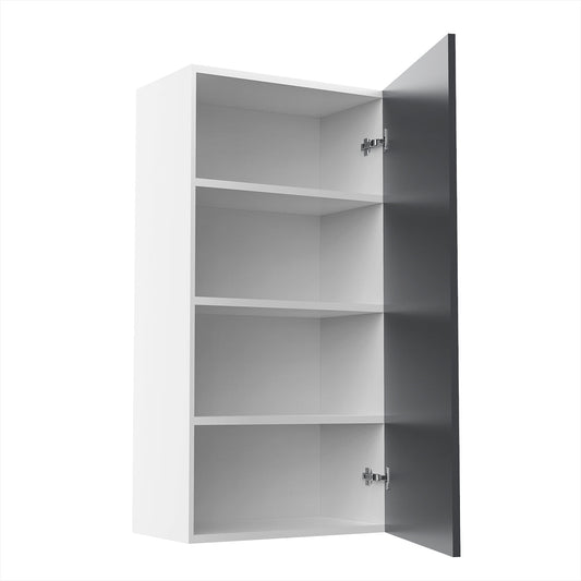 RTA - Grey Shaker - Single Door Wall Cabinets | 21"W x 42"H x 12"D