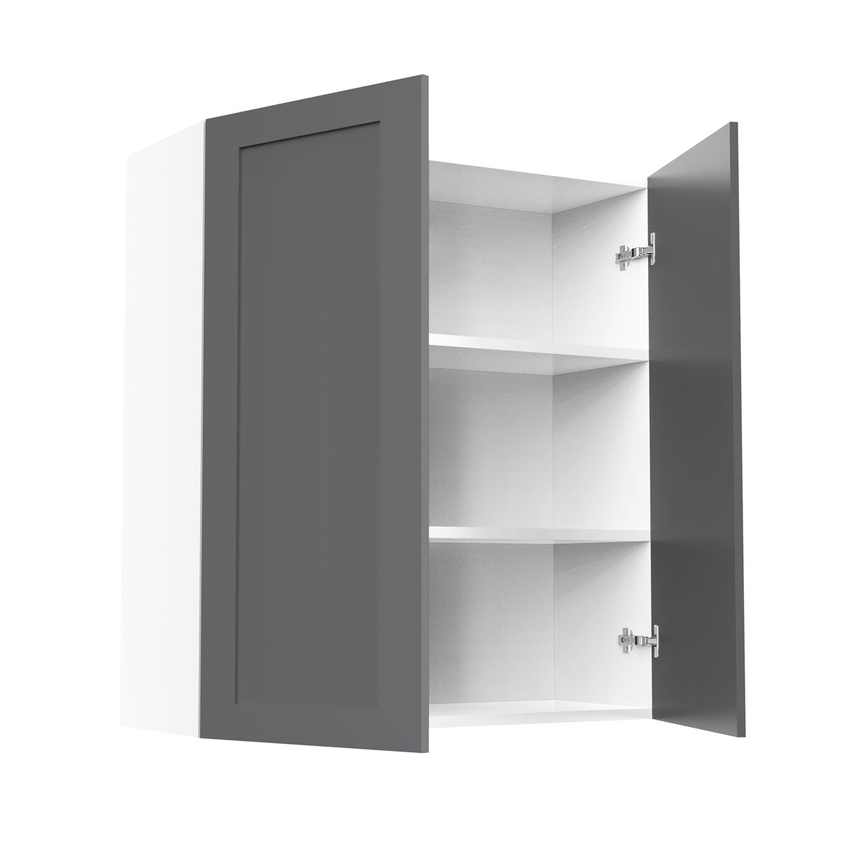 RTA - Grey Shaker - Double Door Wall Cabinets | 33"W x 36"H x 12"D