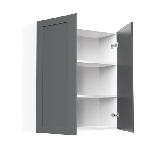 RTA - Grey Shaker - Double Door Wall Cabinets | 33"W x 36"H x 12"D