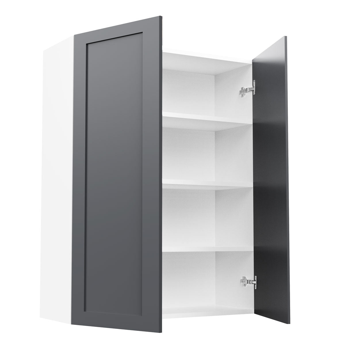 RTA - Grey Shaker - Double Door Wall Cabinets | 33"W x 42"H x 12"D