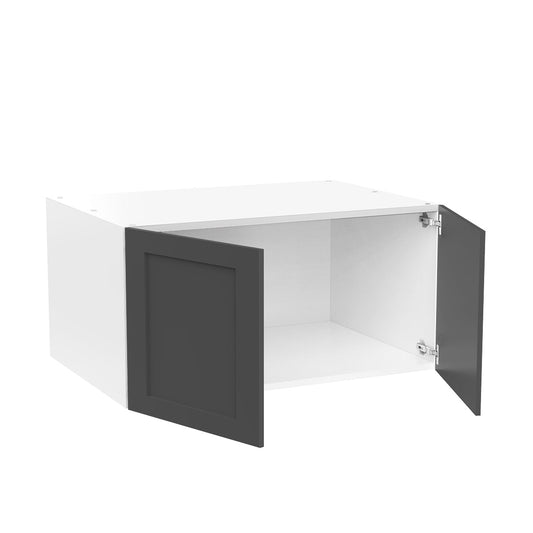 RTA - Grey Shaker - Double Door Refrigerator Wall Cabinets | 36"W x 18"H x 24"D