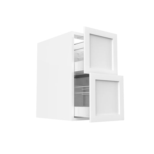 RTA - White Shaker - Two Drawer Base Cabinets | 15"W x 34.5"H x 24"D