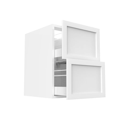 RTA - White Shaker - Two Drawer Base Cabinets | 21"W x 34.5"H x 24"D