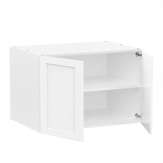 RTA - White Shaker - Double Door Refrigerator Wall Cabinets | 36"W x 24"H x 24"D
