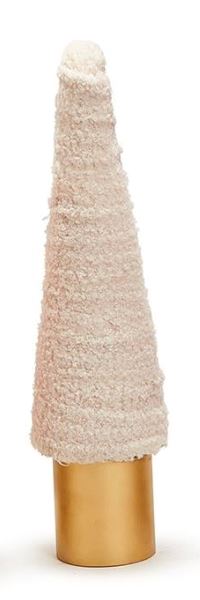 Soft Pastel Trees Christmas Decor Two's Company Small Fuzzy Cream