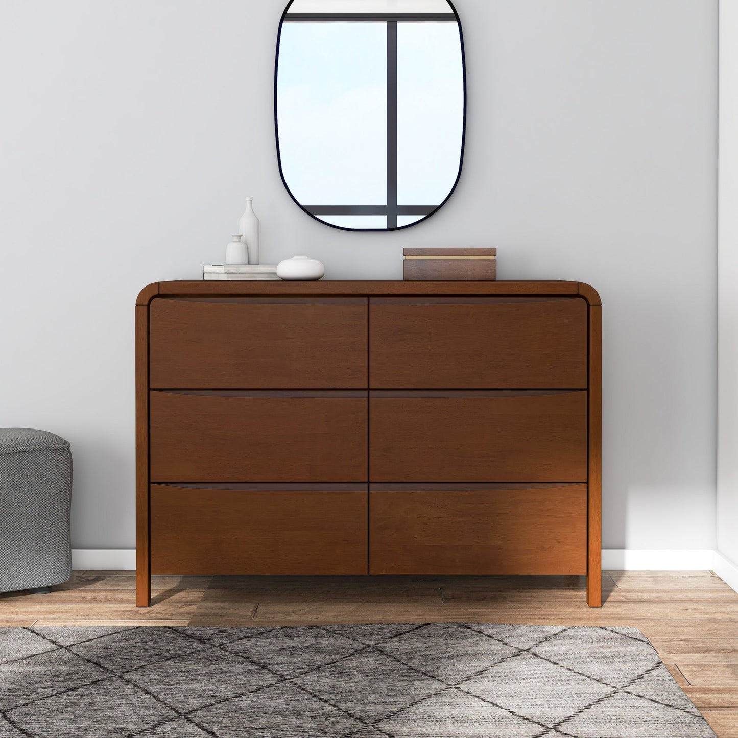 Solid Wood 6-Drawer Dresser