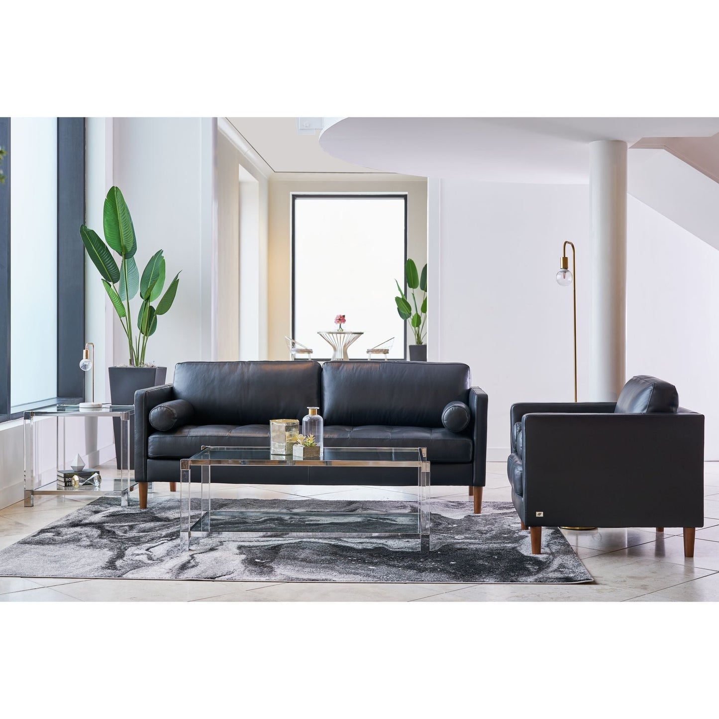 Stockholm Chair in Fiero Black (Top Grain / Leather Fronts / PVC Match)