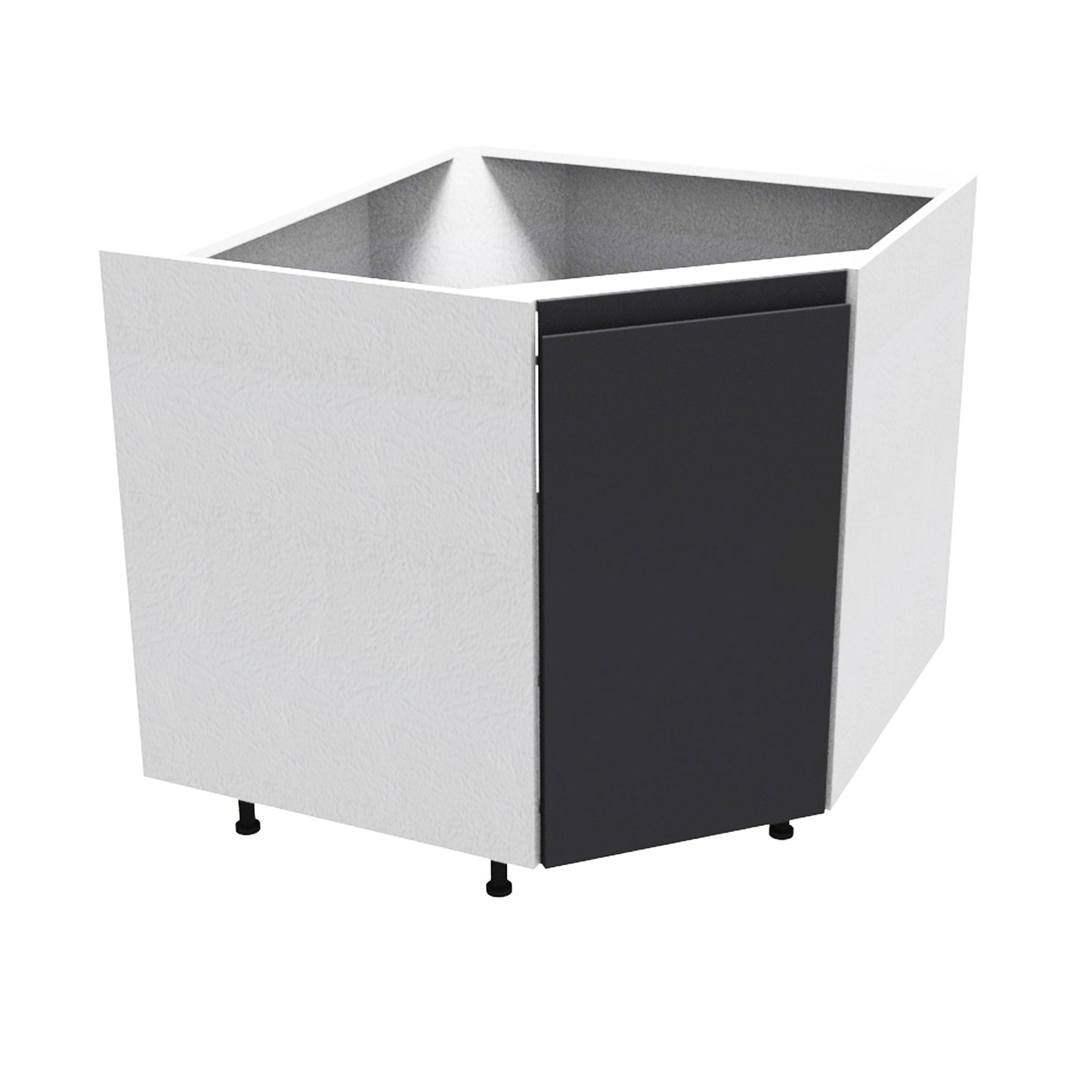 RTA - Lacquer Grey - Corner Sink Base Cabinets | 36"W x 30"H x 23.8"D