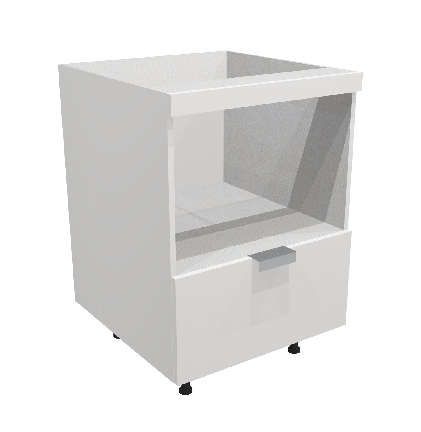RTA - Glossy White - Base Microwave Cabinet | 24"W x 34.5"H x 24"D
