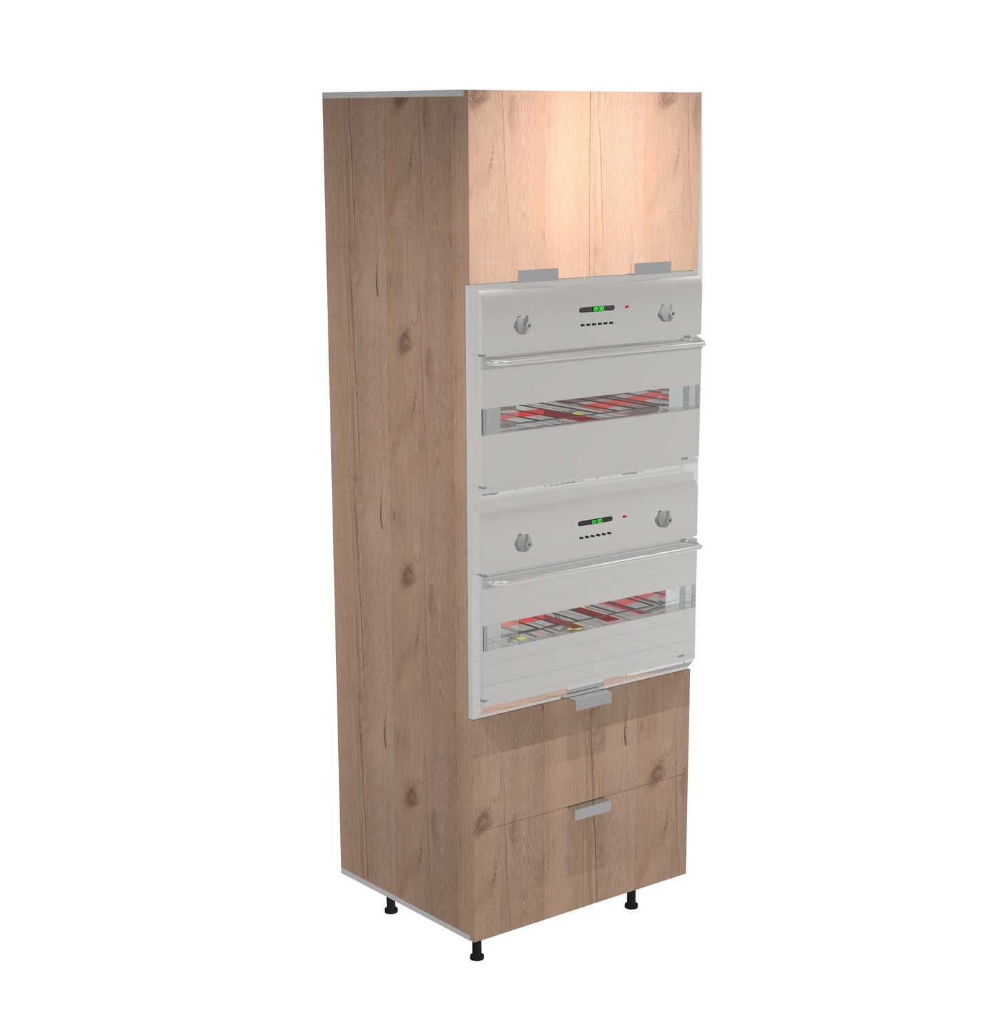 RTA - Rustic Oak - Micro-Oven Tall Cabinet | 30"W x 90"H x 24"D
