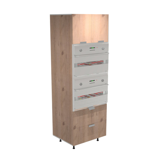 RTA - Rustic Oak - Micro-Oven Tall Cabinet | 30"W x 90"H x 24"D