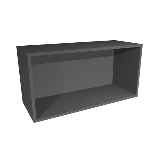 RTA - Lacquer Grey - Wall Open Cabinet | 30"W x 15"H x 12"D