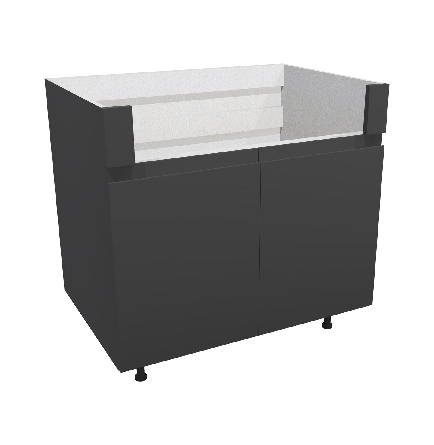 RTA - Lacquer Grey - Farm Sink Base Cabinet | 36"W x 30"H x 23.8"D